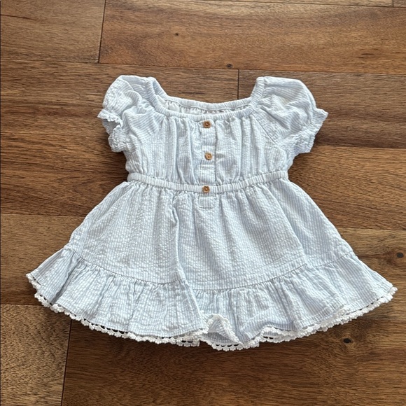 Tommy Bahama Light Blue Striped Baby Dress - Picture 1 of 3